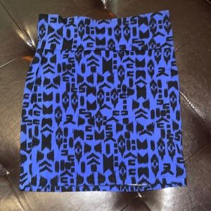 Black and blue pull on skirt